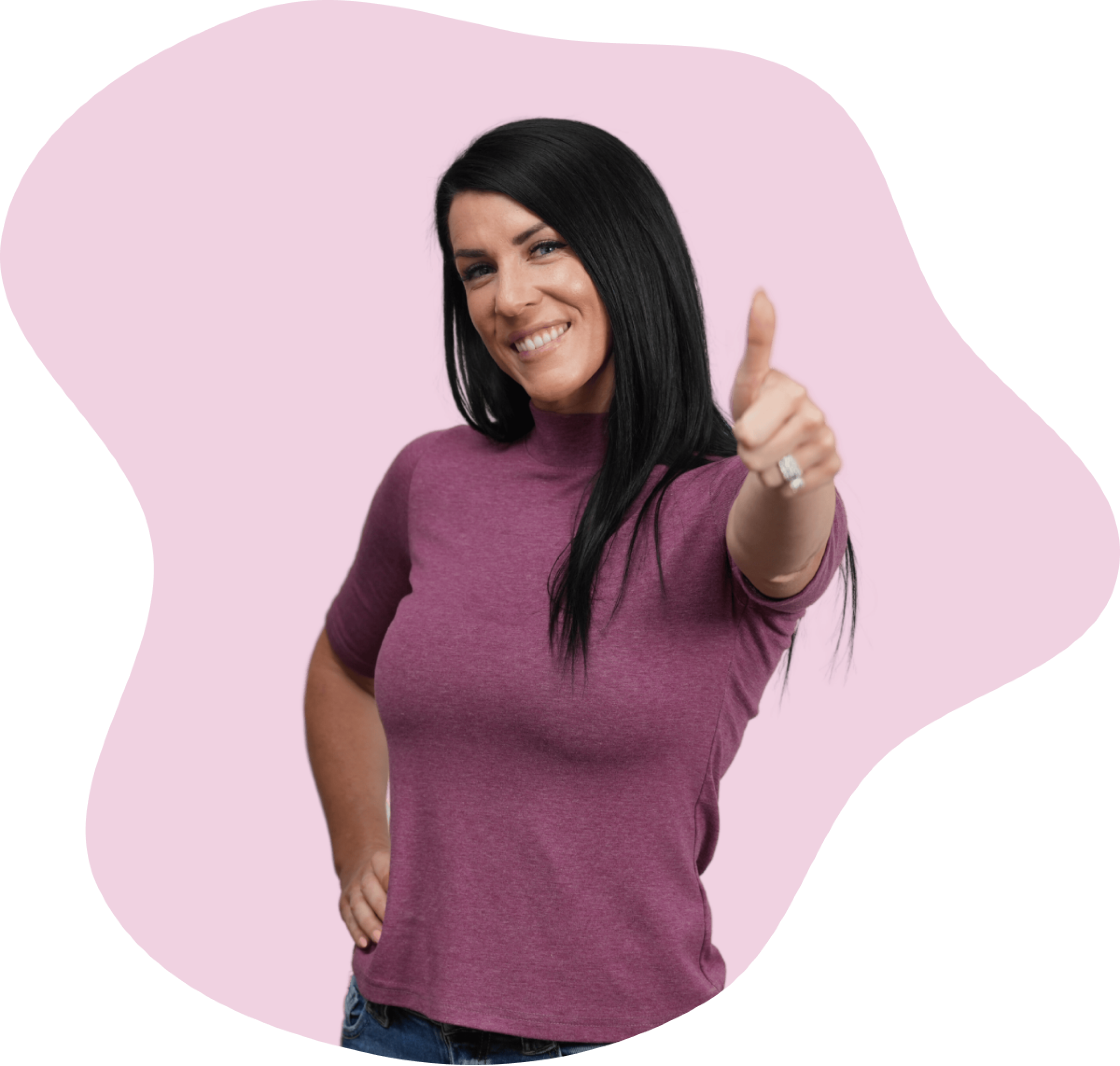 Molly with a thumbs up approval